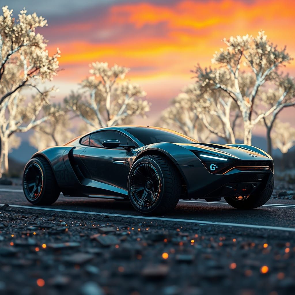 Chameleon Robot Car Camouflaged in Digital Forest