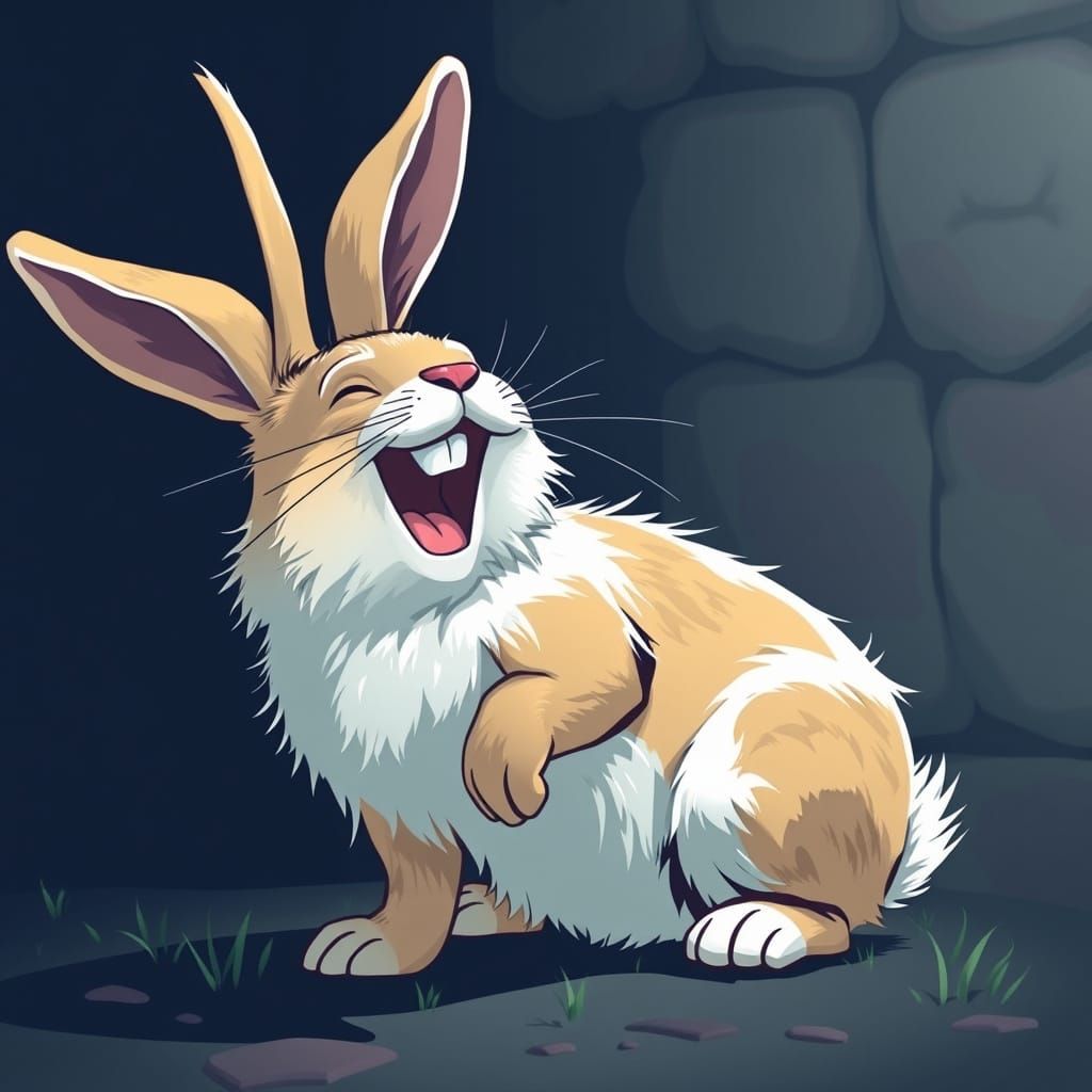 rofl laughing rabbit