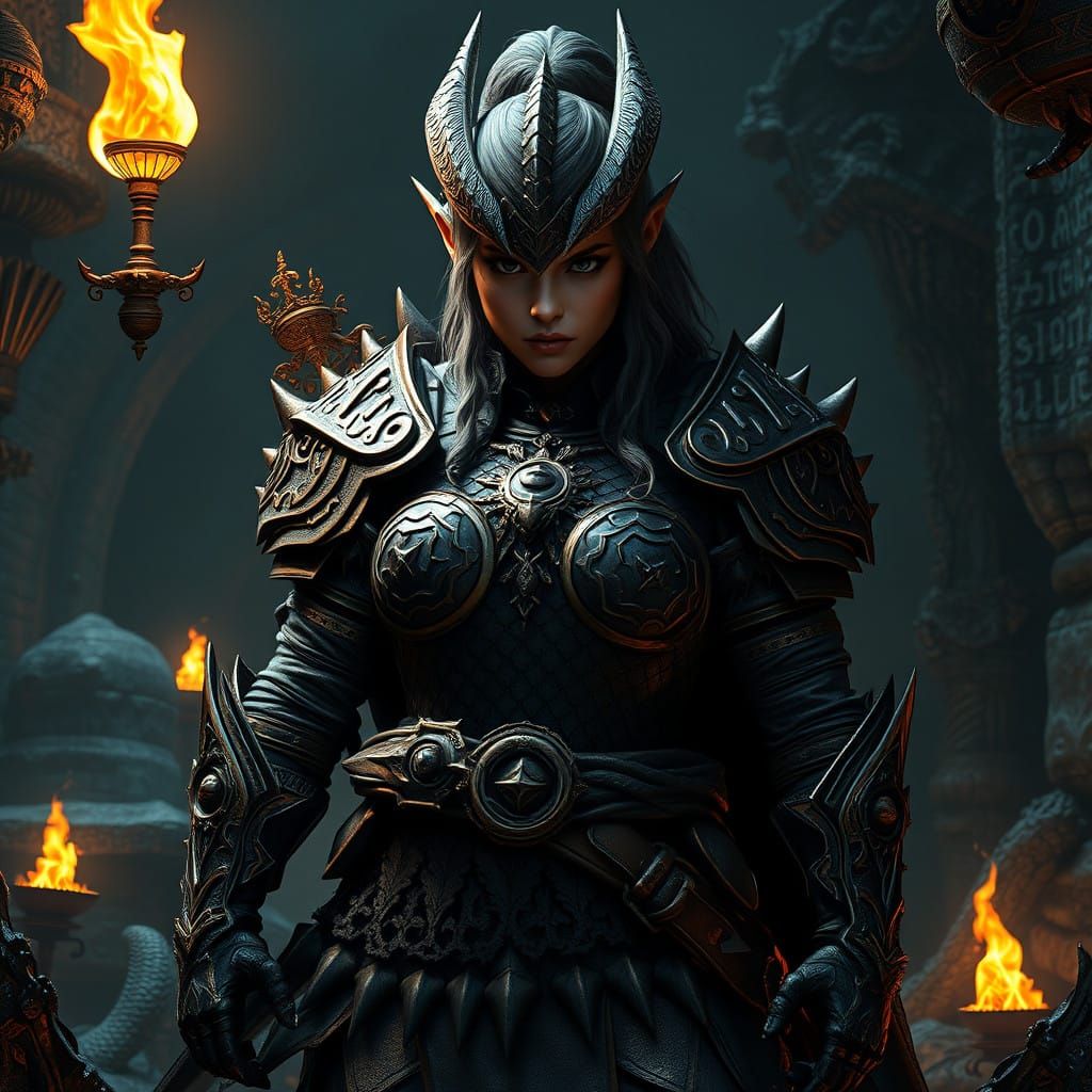 Dragon-Armored Barbarian Reigns Supreme in Ancient Dungeon