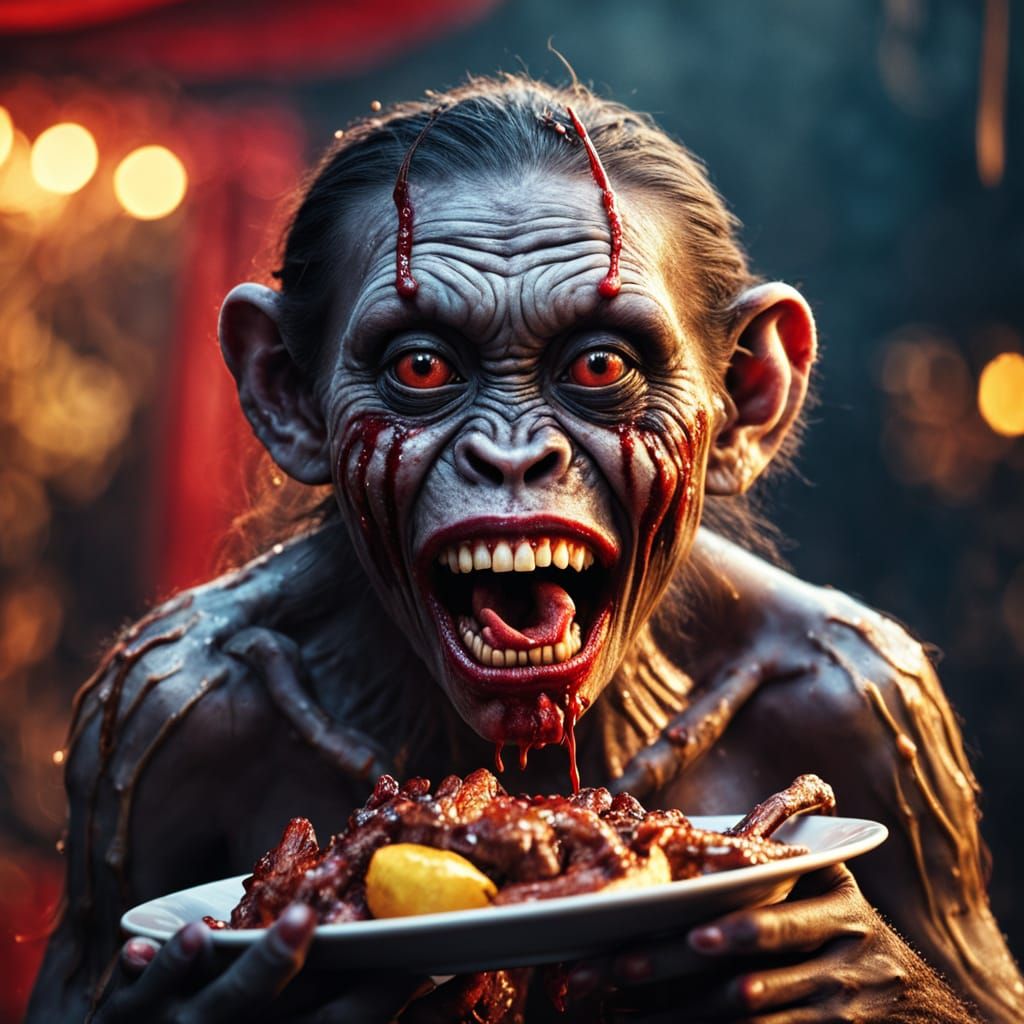 Vibrant Circus Horror in Hyper-Realistic Digital Art