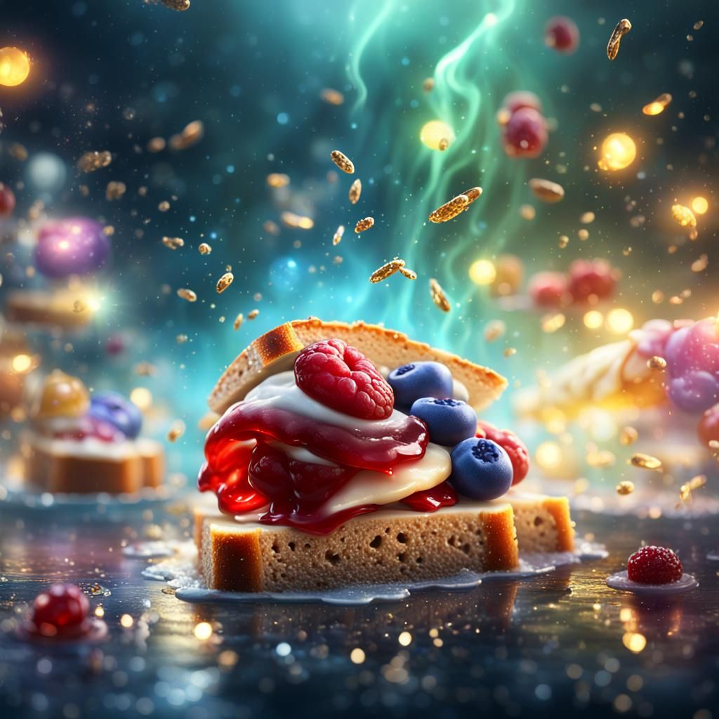 Epic Realistic Jam Sandwich with Fantasy Effects