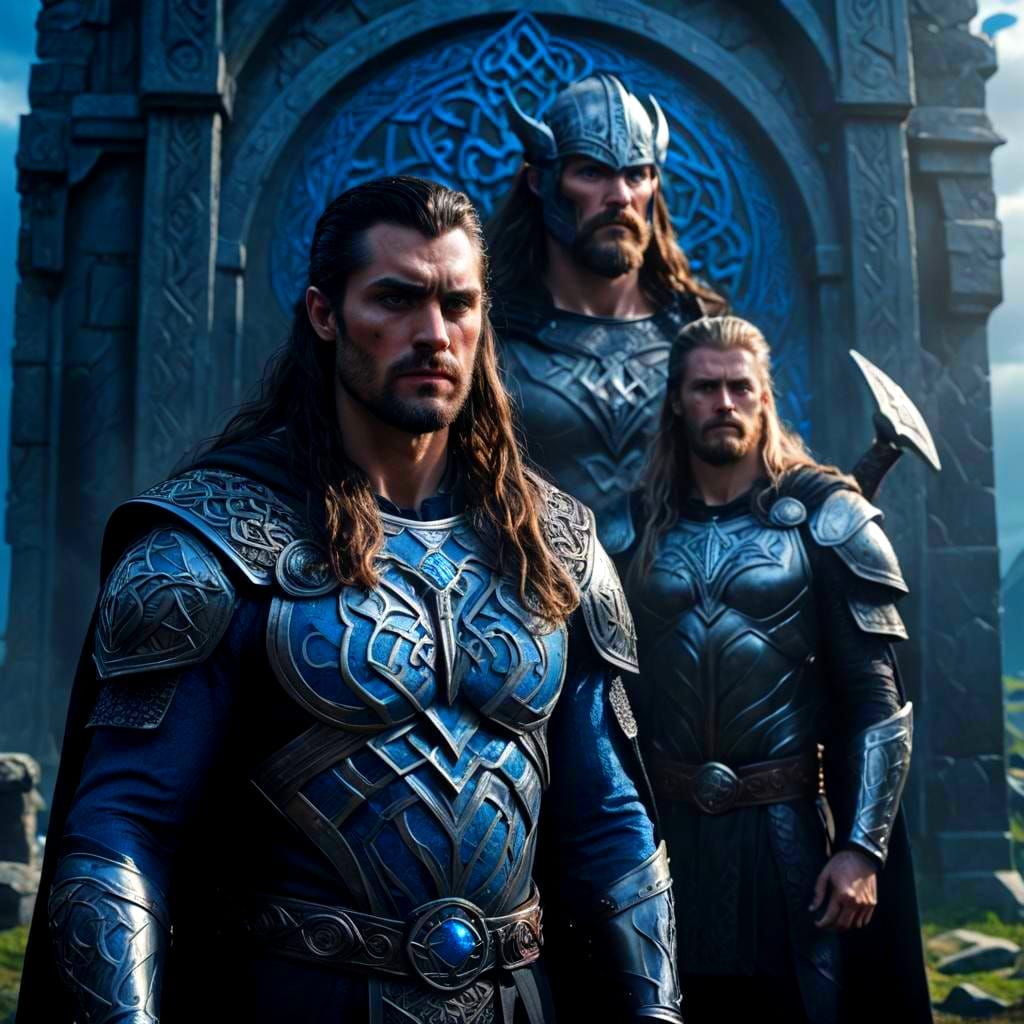 Gothic Superman Viking Hybrid Warrior in Silver and Black