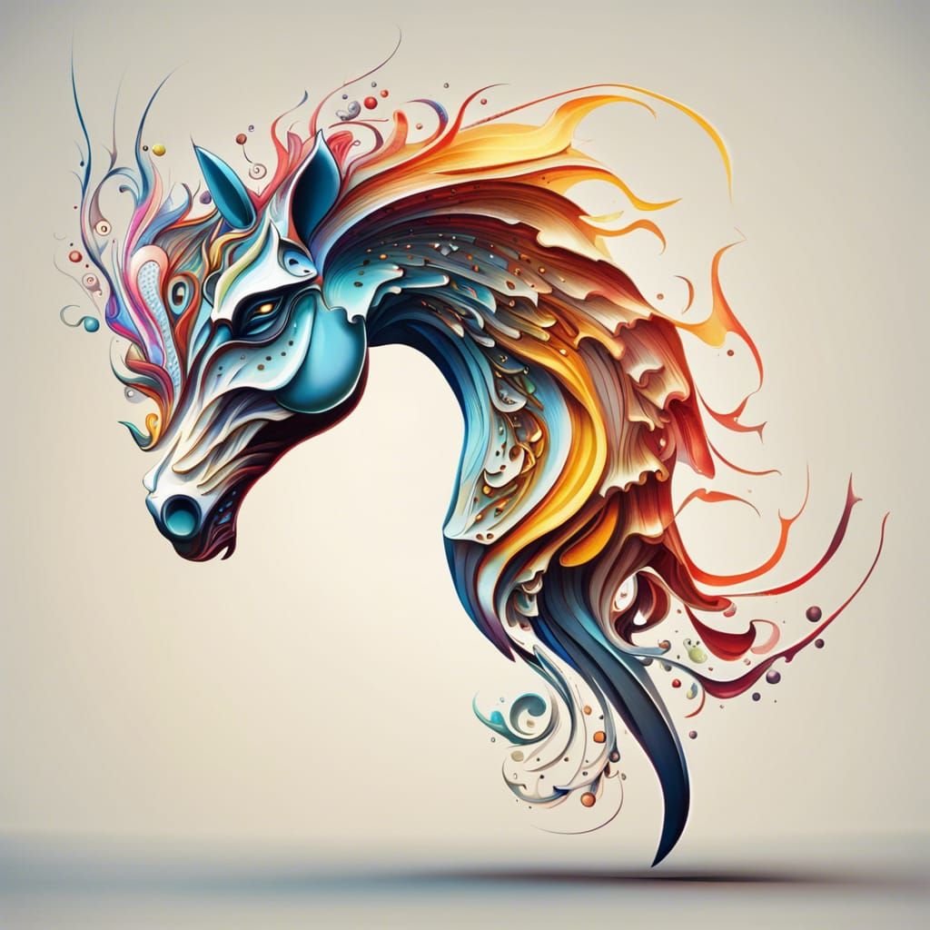 Flaming Unicorn: Hyperrealistic Concept Art