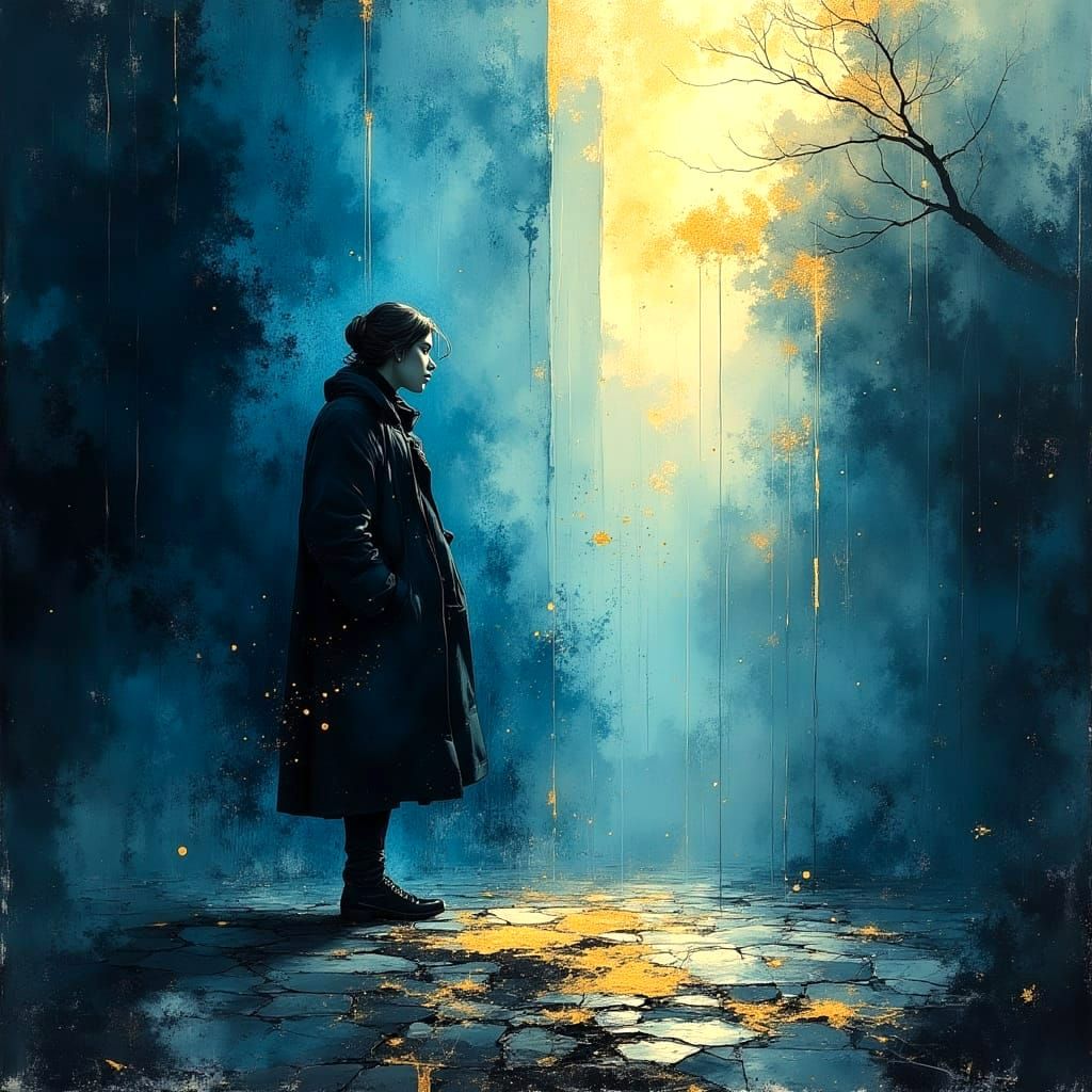 Musician on Stage in Dramatic Lighting