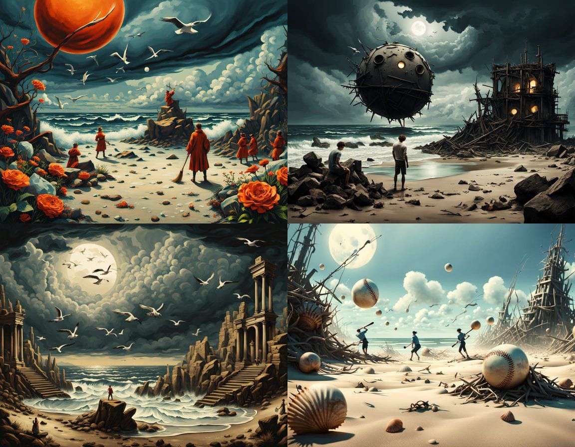 Witches and Teens Play Baseball Amidst Surreal Ruins and Sto...