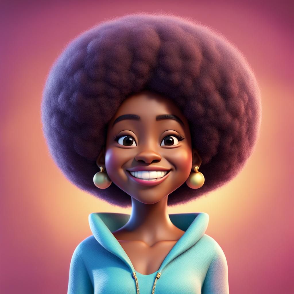 Afro Disney Princess: 3D Digital Art
