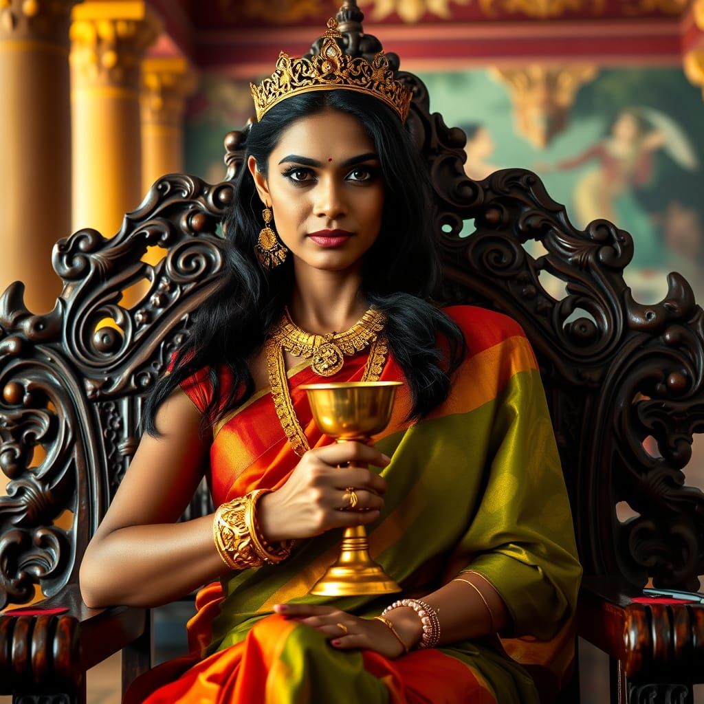 Stunning Sri Lankan Queen in Opulent Palace