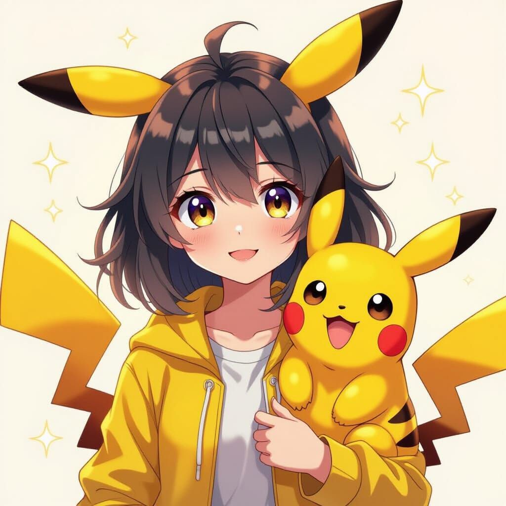 Anime Girl with Pikachu Inspired Design