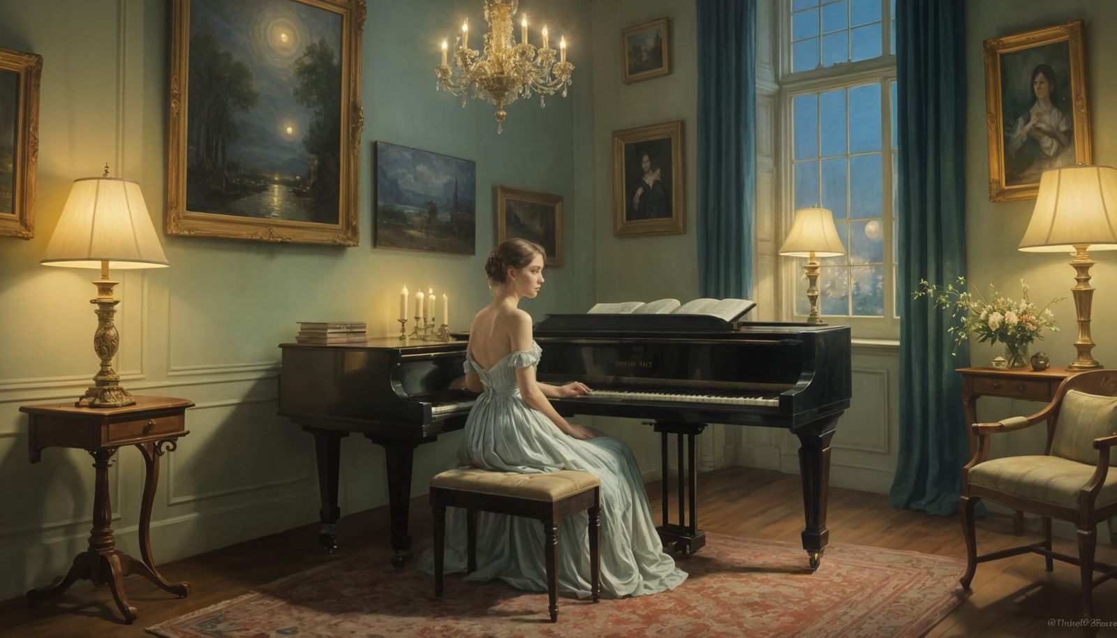 Elegant Nighttime Piano Concerto in Scottish Impressionist S...