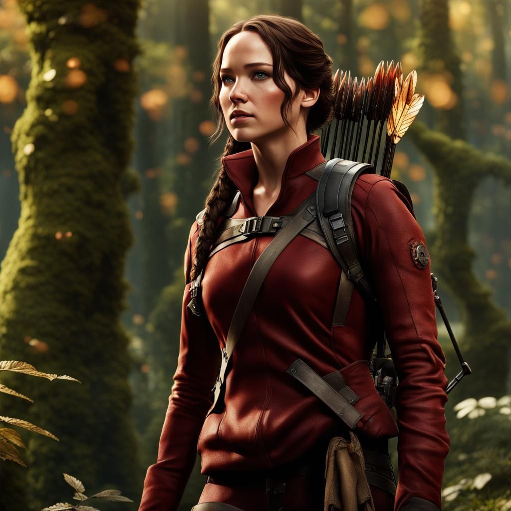 Katniss Everdeen in Hunger Games: Detailed Matte Painting