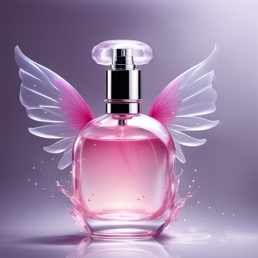 Translucent Perfume Bottle with Fairy Wings