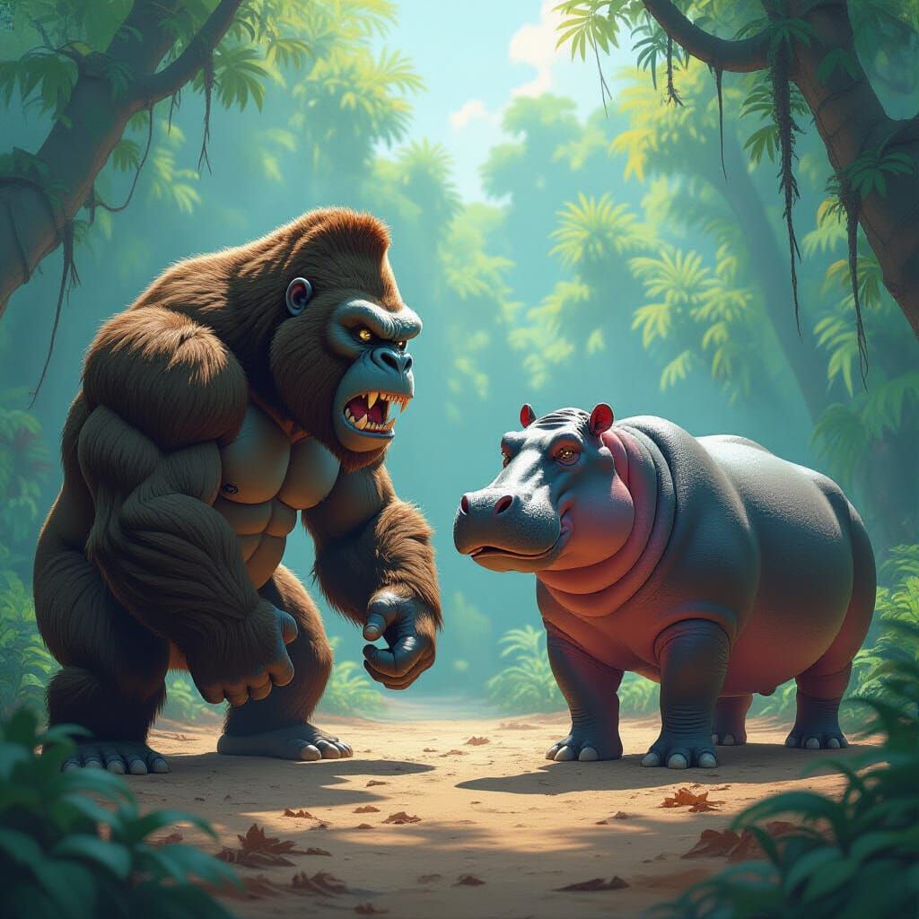 King Kong Versus King Hippo Jungle Clash