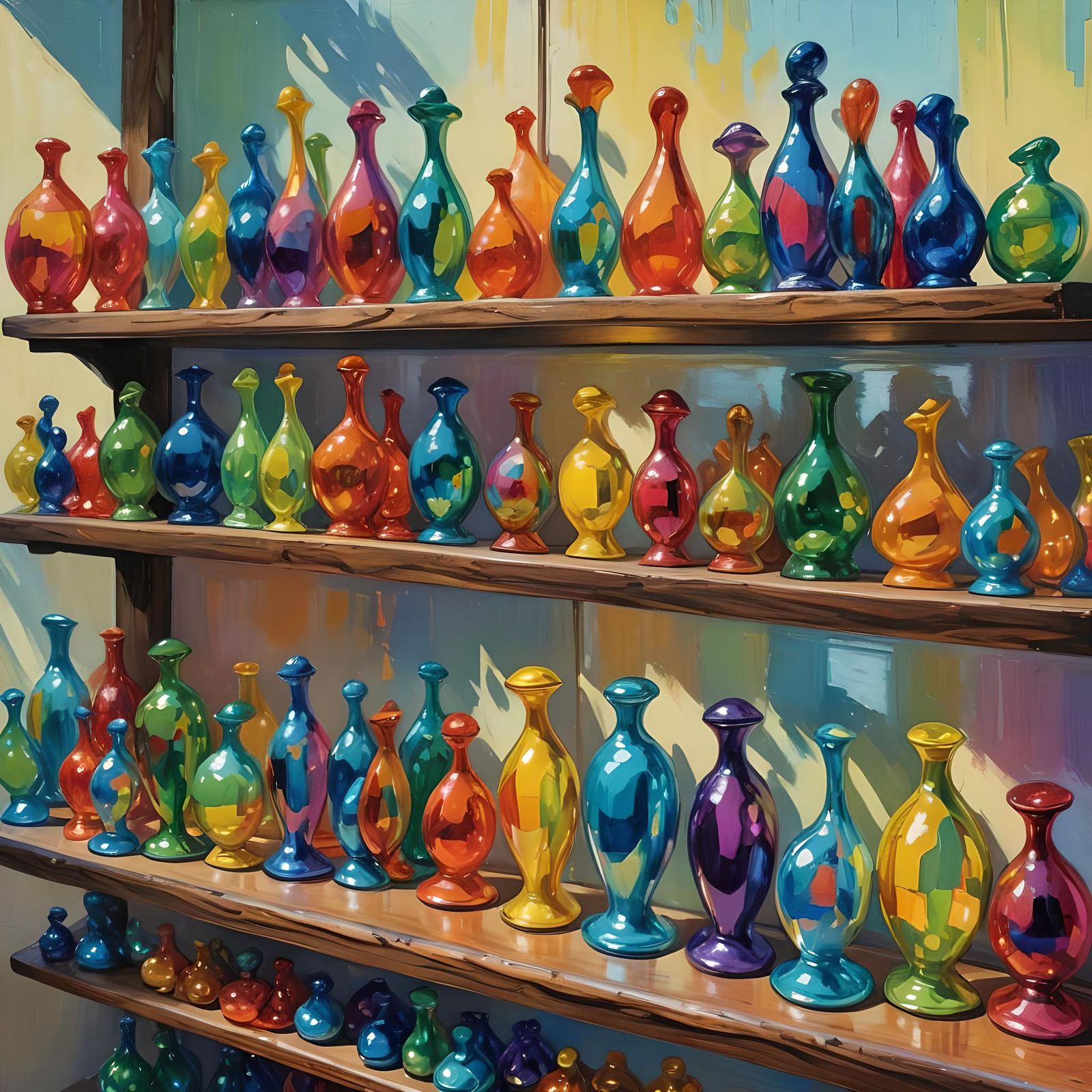 Enameled Glass Figurines: AI Art