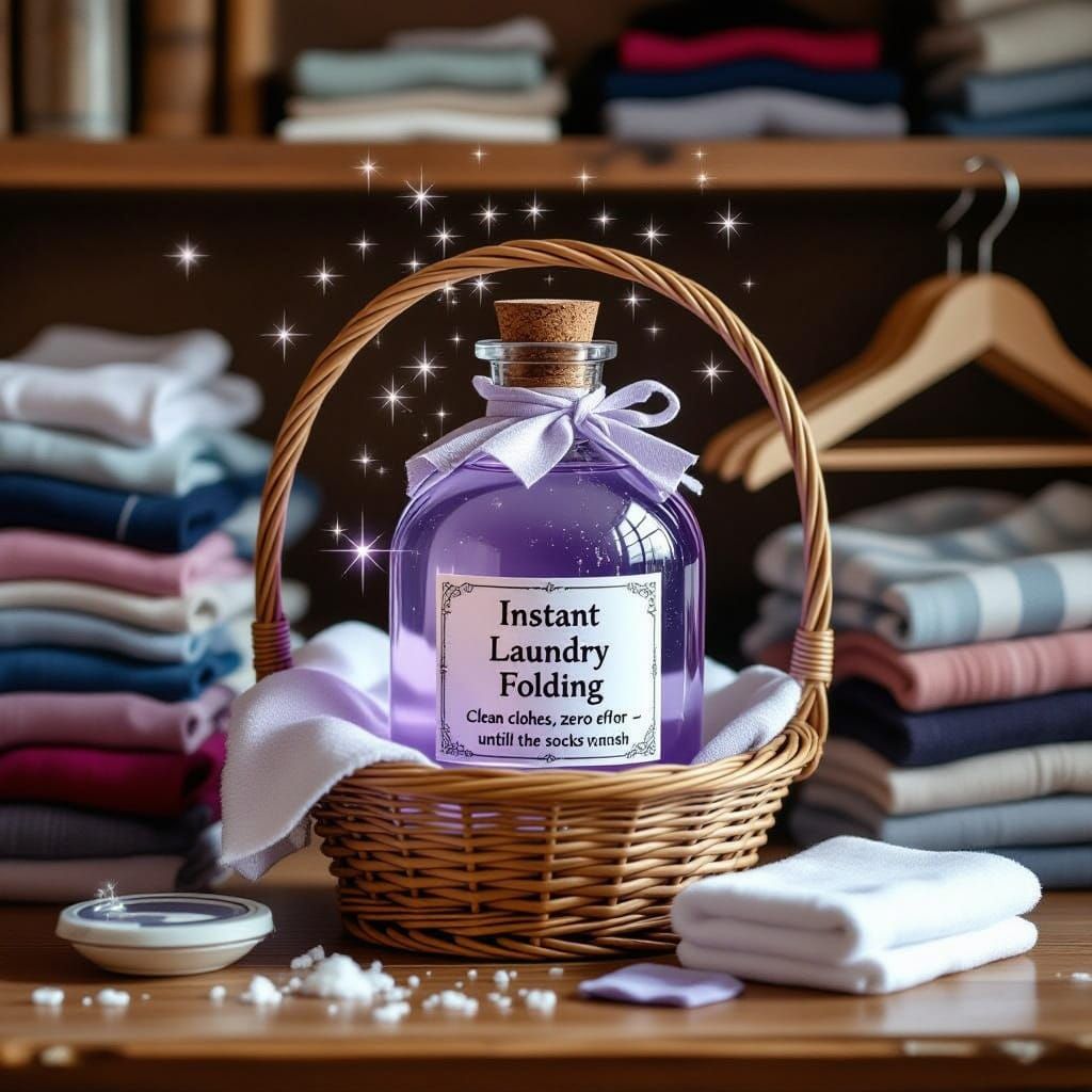 Whimsical Laundry Potion in a Mysterious Vial