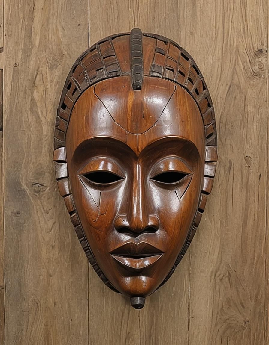 Teak Wood African Mask: Traditional Art