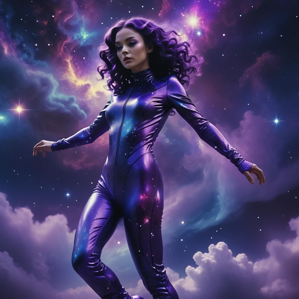 Fantasy Woman in Space: Hyperrealistic Digital Art