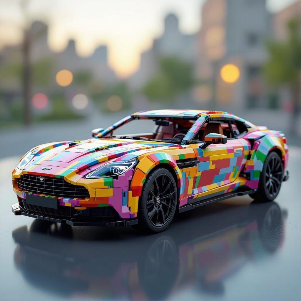 Lego Luxury Car in Photorealistic Digital Art Style
