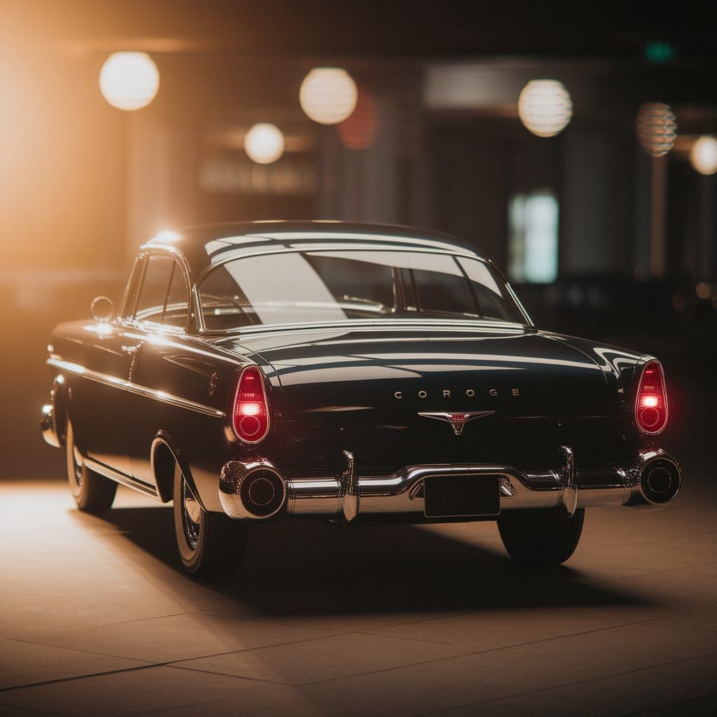 Sleek Chrome 1956 Dodge Coronet in Warm Light