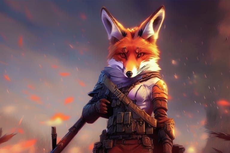 WW1 Fox Soldier on Battlefield Splash Art