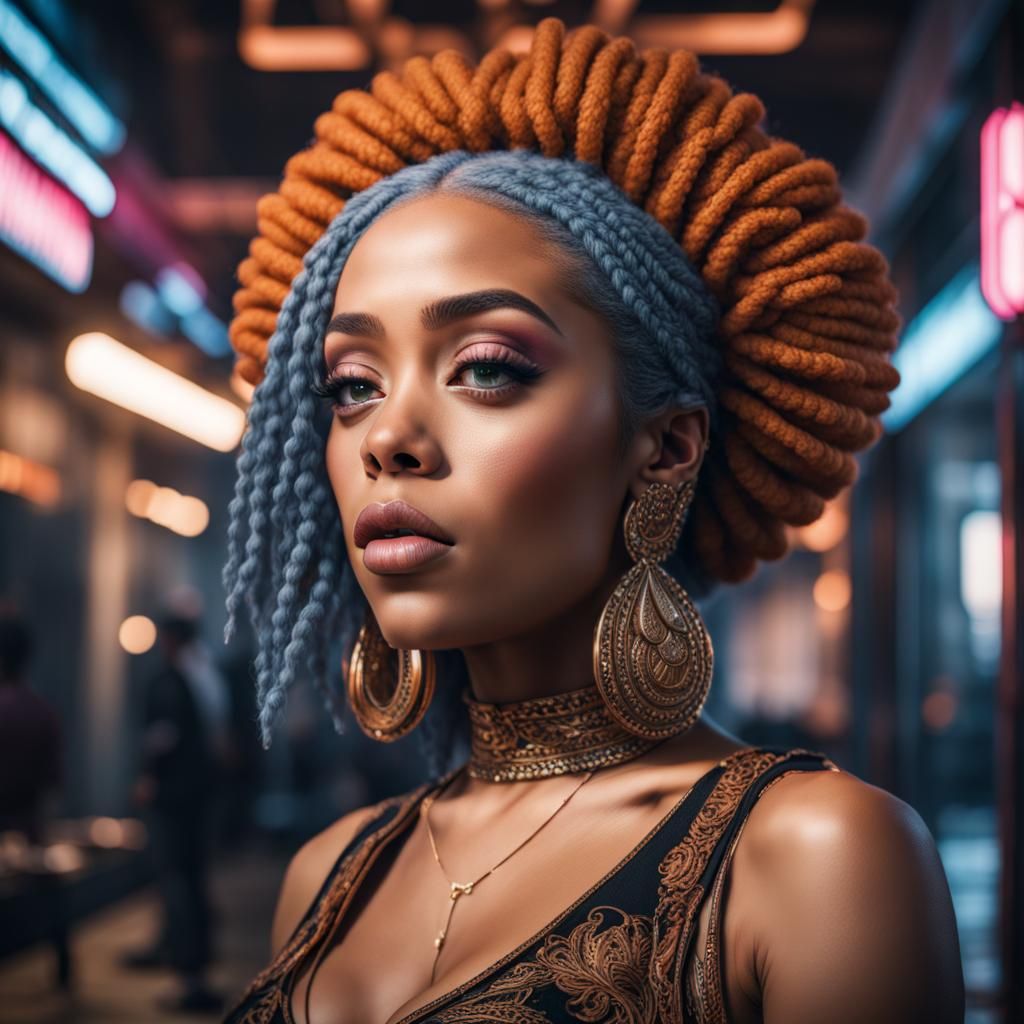 Hyperrealistic Portrait of Doja Cat in HDR