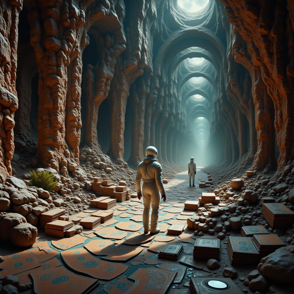 Astronaut Finds Alien Library on Desolate Planet