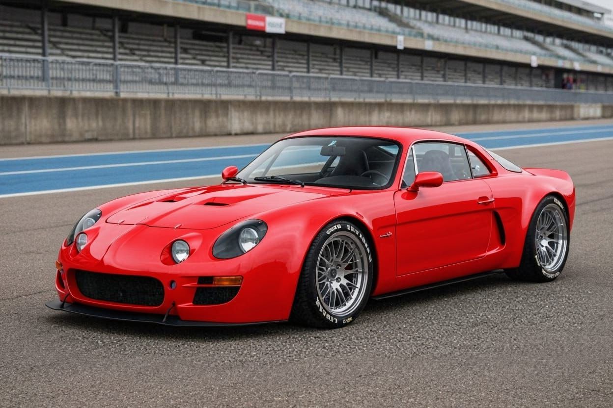 Retro-Modern Sports Car with Aggressive Design