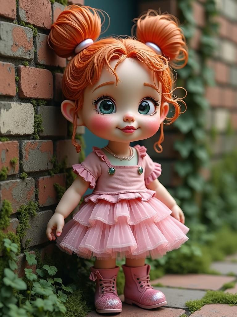 Whimsical Toddler Girl in Pastel Pink Wonderland