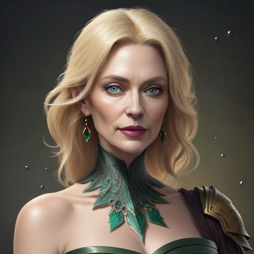 Bare shoulder, neck and head portrait of a beautiful blond h...