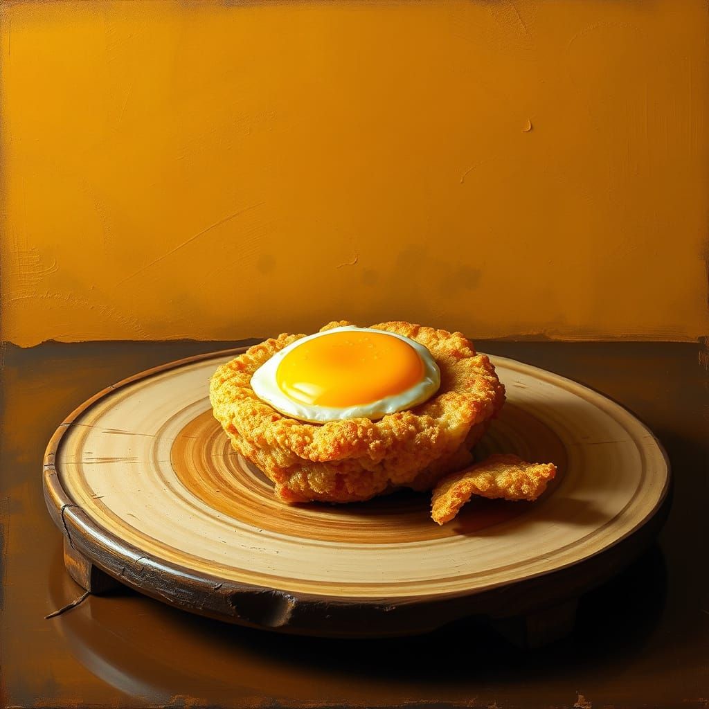 Egg Tempura Still Life with Bold Textures