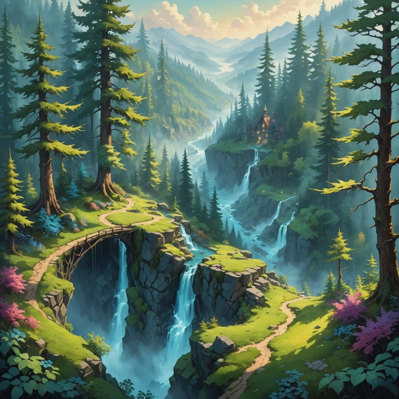 Ethereal Enchanted Forest Panorama