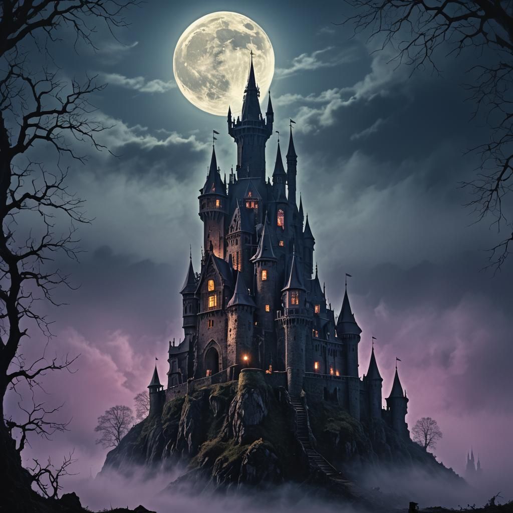 Dracula's Castle in a Bottle: Surreal Gothic Art