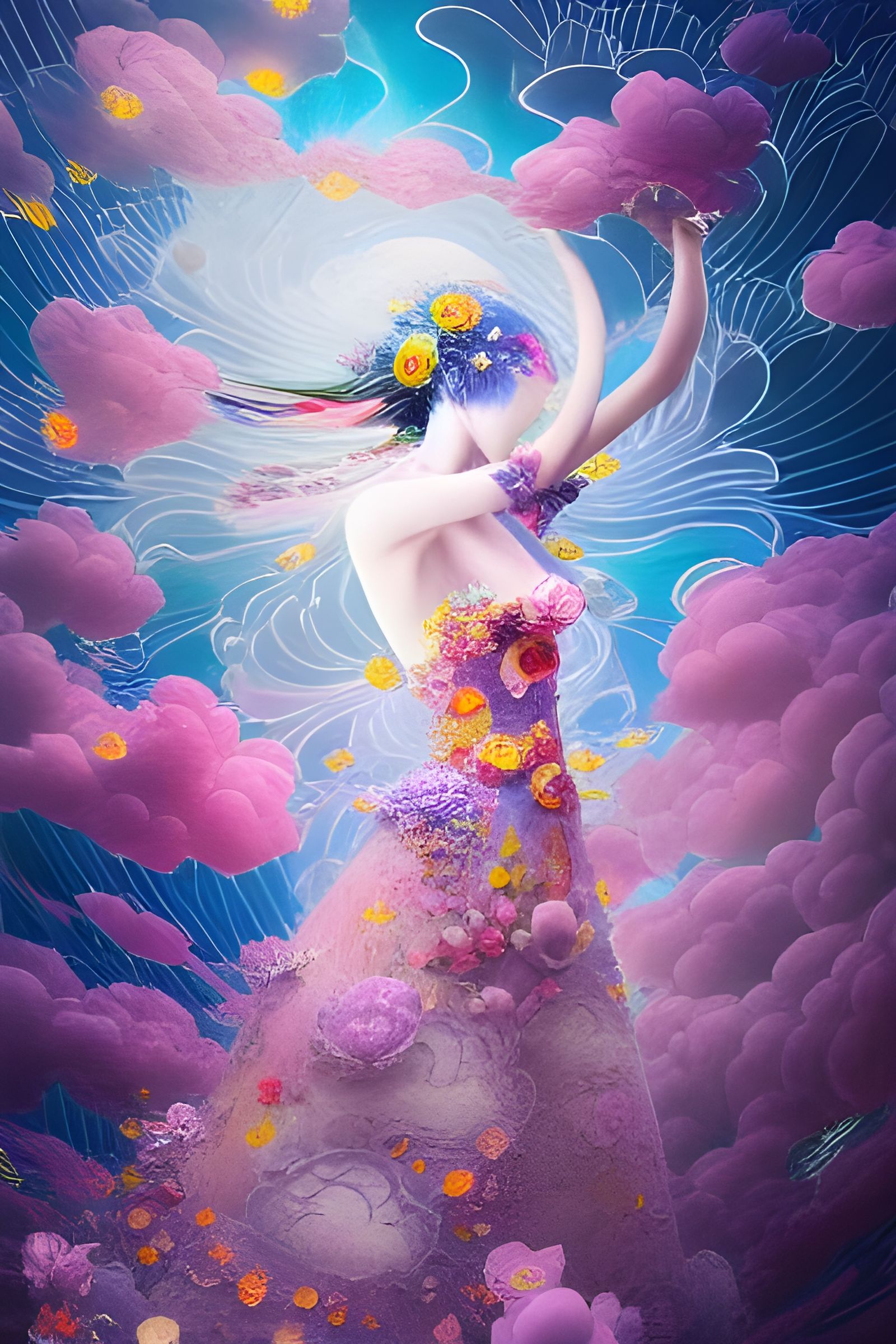 Ethereal Flowers in Dreamlike Hypertextured Style