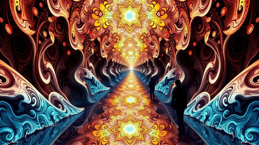 Surreal Fantasy Portrait in Textured Color Mirror Light