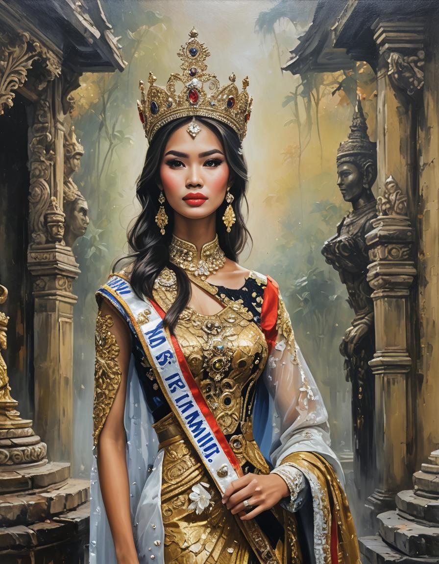 Miss Universe Thailand as Oil Painting