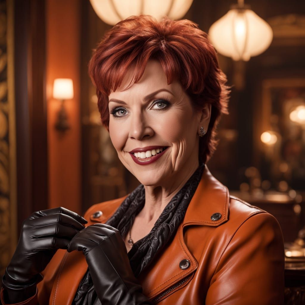 Vicki Lawrence in Leather Jacket: Digital Matte Painting