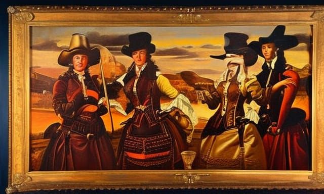 Steampunk Saloon Girls in Golden Hour