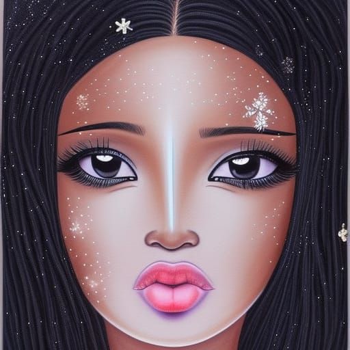 Black Teen Princess in Snowy Wonderland, Fine Art Portrait