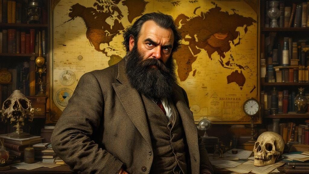 Professor Challenger Portrait in Oil Painting Style