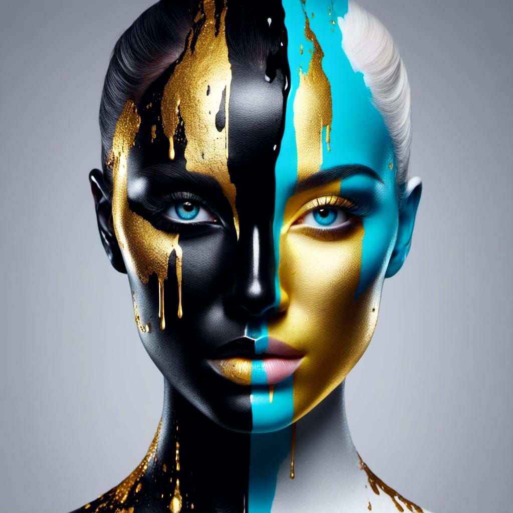 Yin Yang: Split Portrait in Black and White