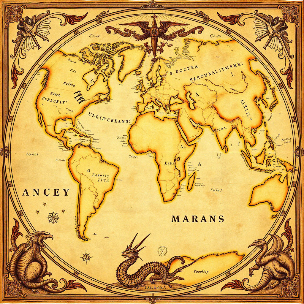 Ornate Map of the Ancient World