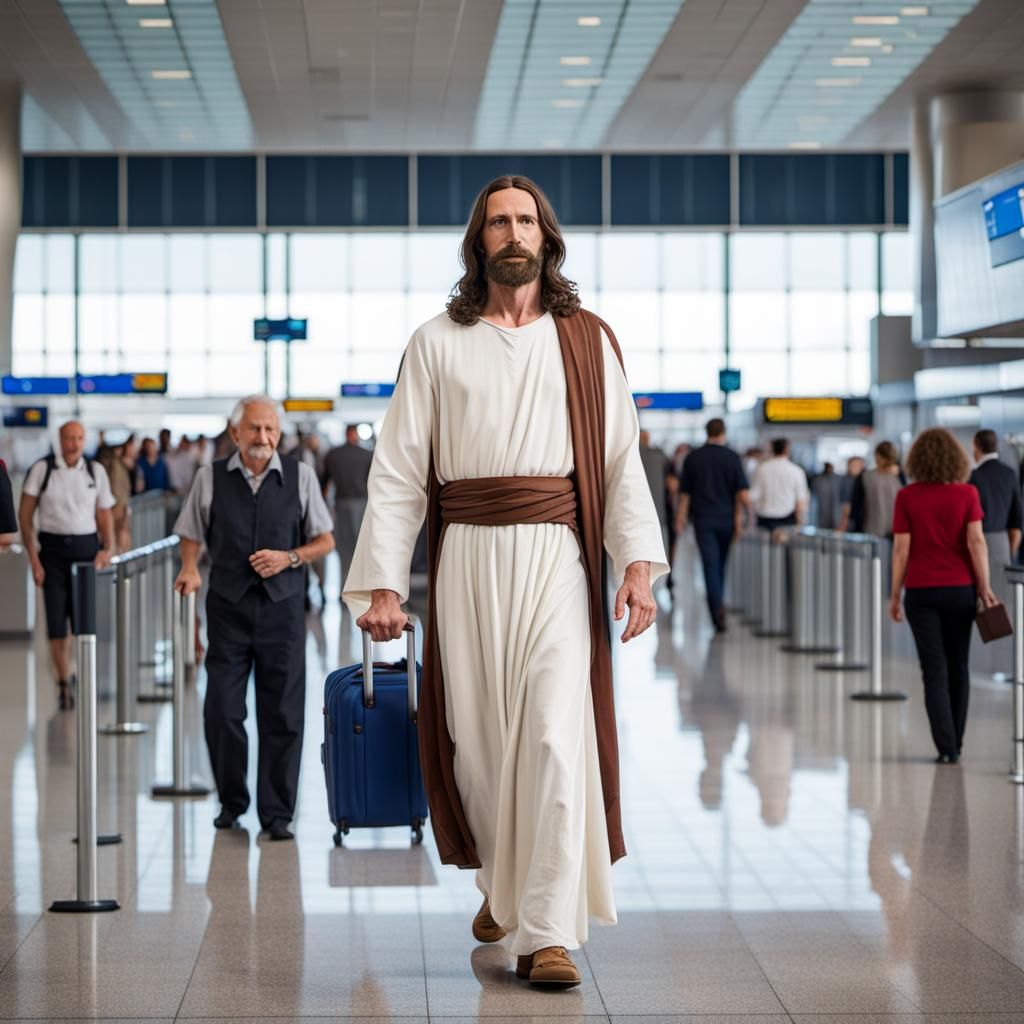 jesus christ at an airport