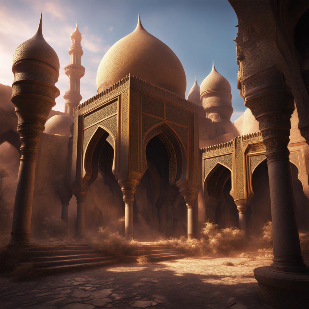 Fantastical Arabic Concept Art in Deep Color