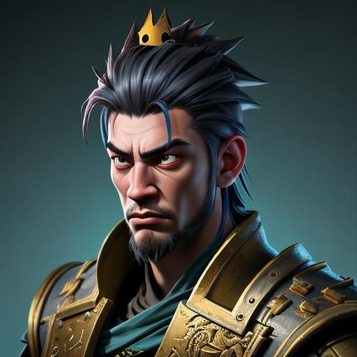 Detailed Portrait of King Baldwin in Splash Art Style