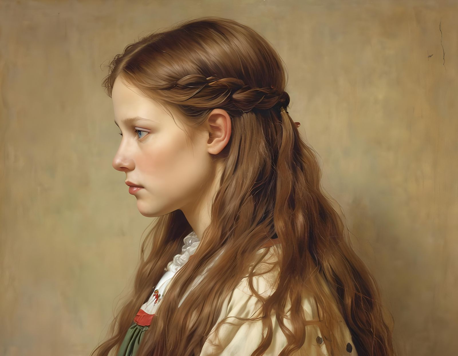 Impressionistic Portrait with Brown Hair