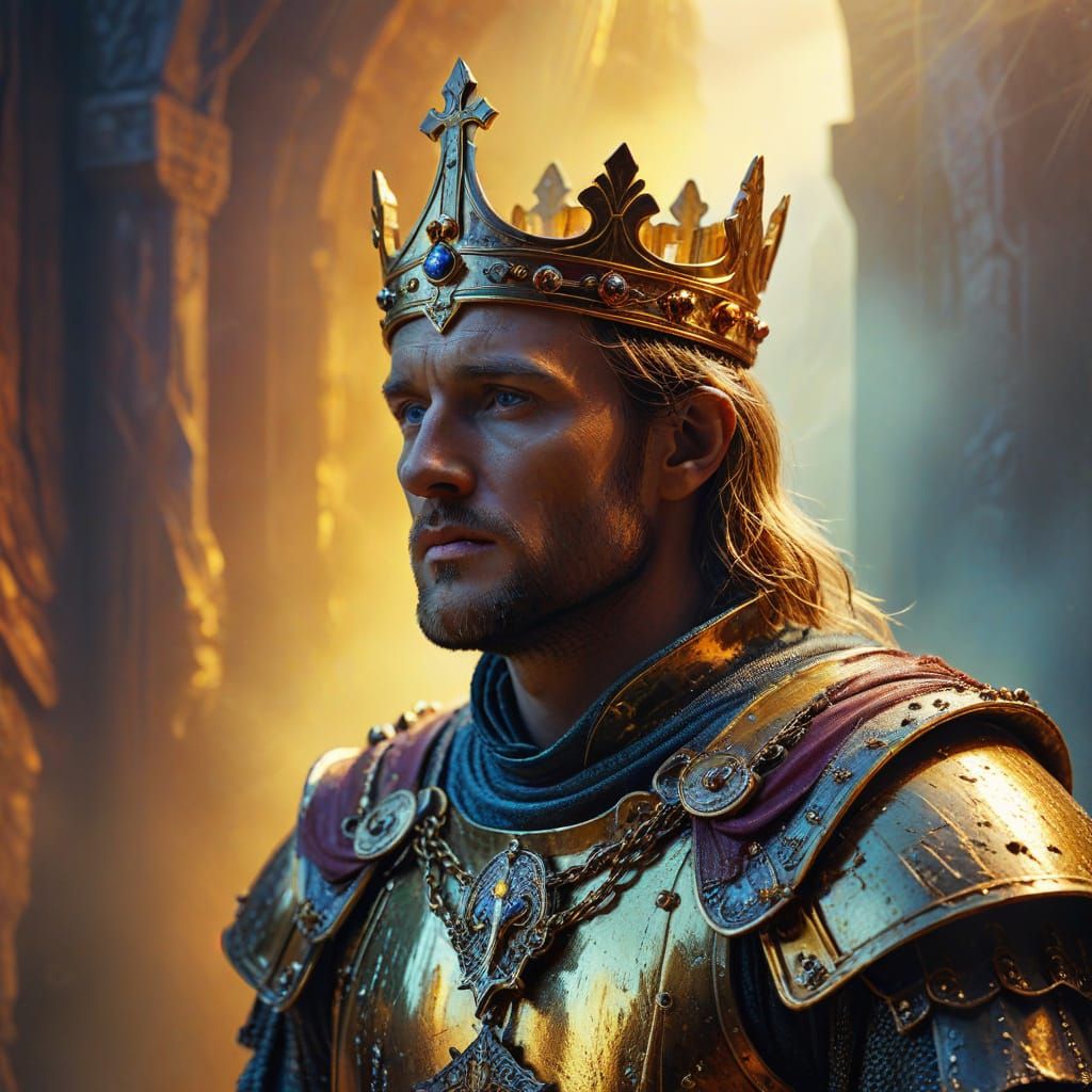 King Arthur in Camelot: Surreal Digital Art