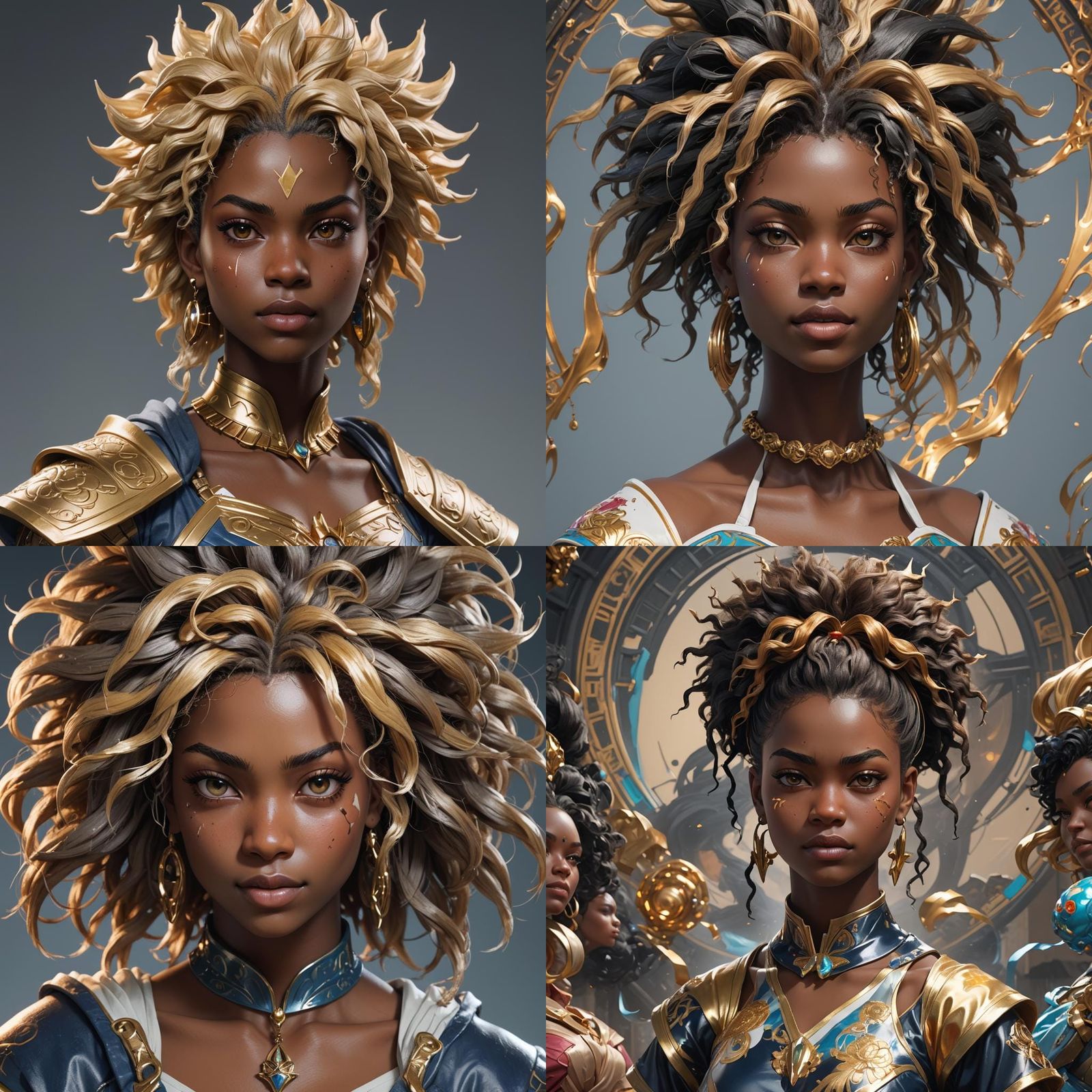 Hyperdetailed Super Saiyan Porcelain Doll Portrait