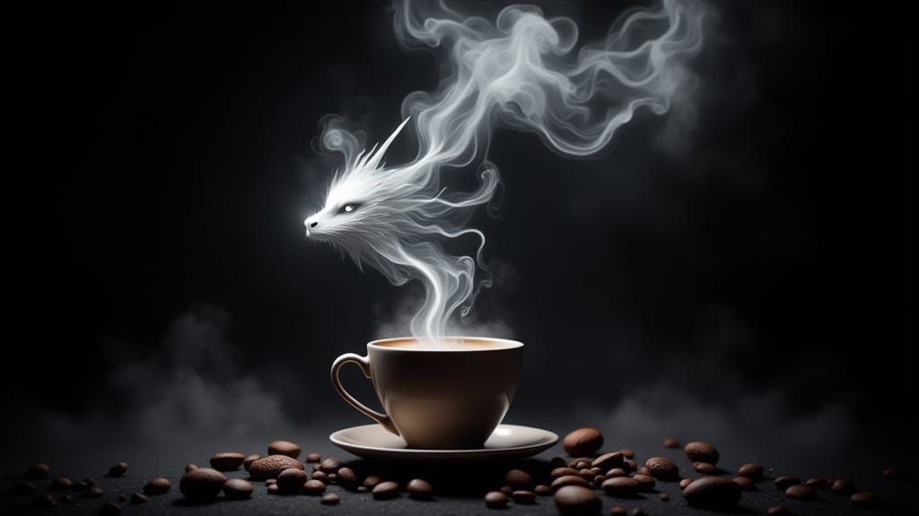 Coffee Cup Dragon: Fantasy Concept Art in 8K