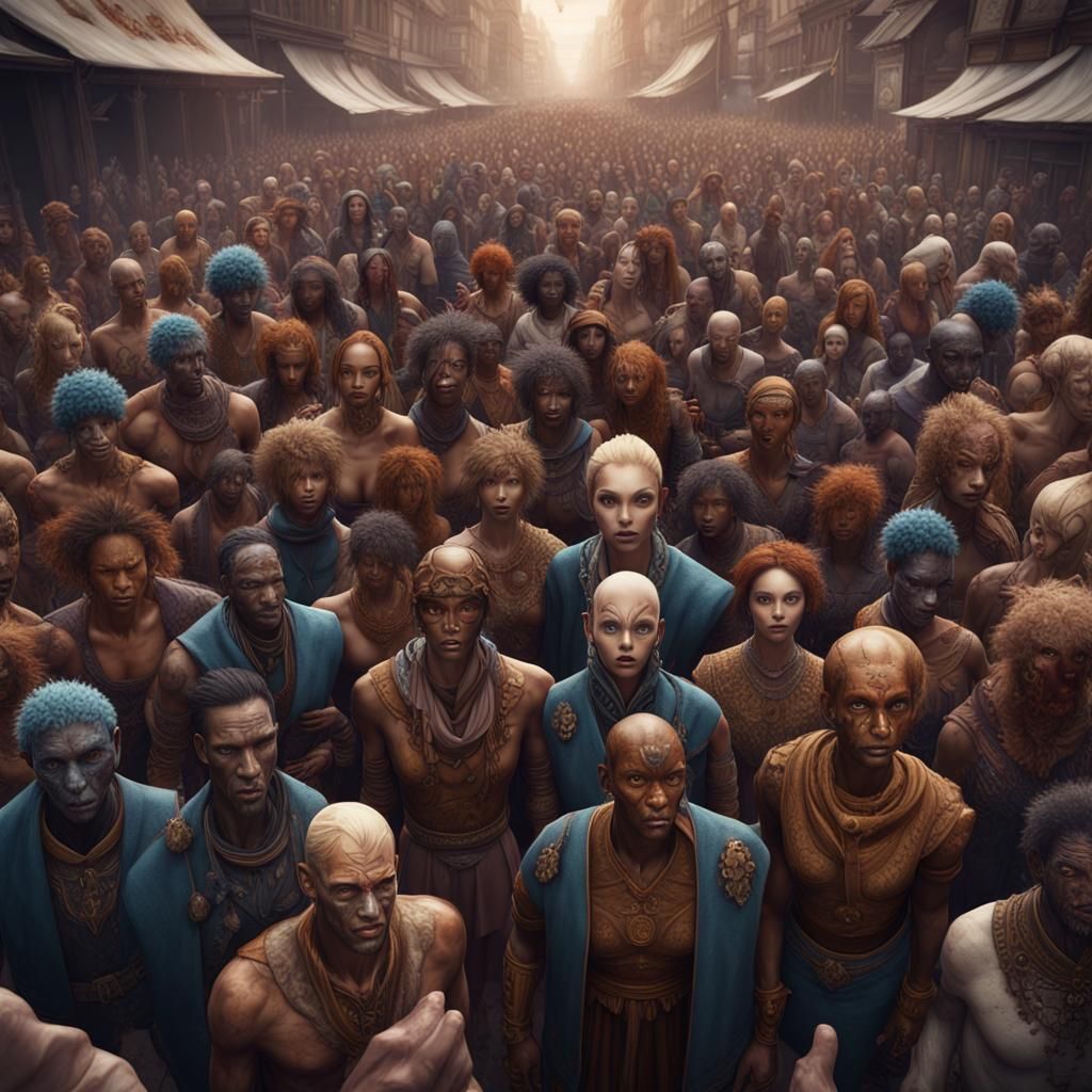 Number Two Crowd: Detailed Fantasy Concept Art