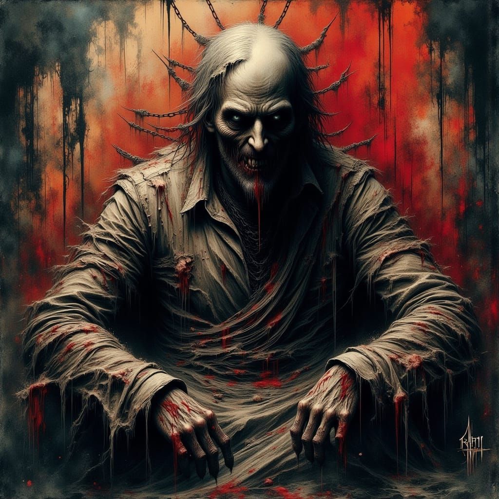 Morbid Asylum Patient in Hyperrealistic Style