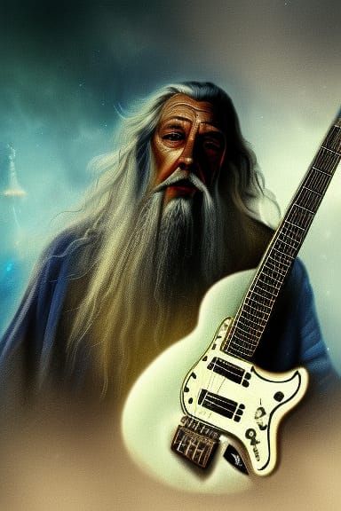 Gandalf Plays Electric Guitar in Space